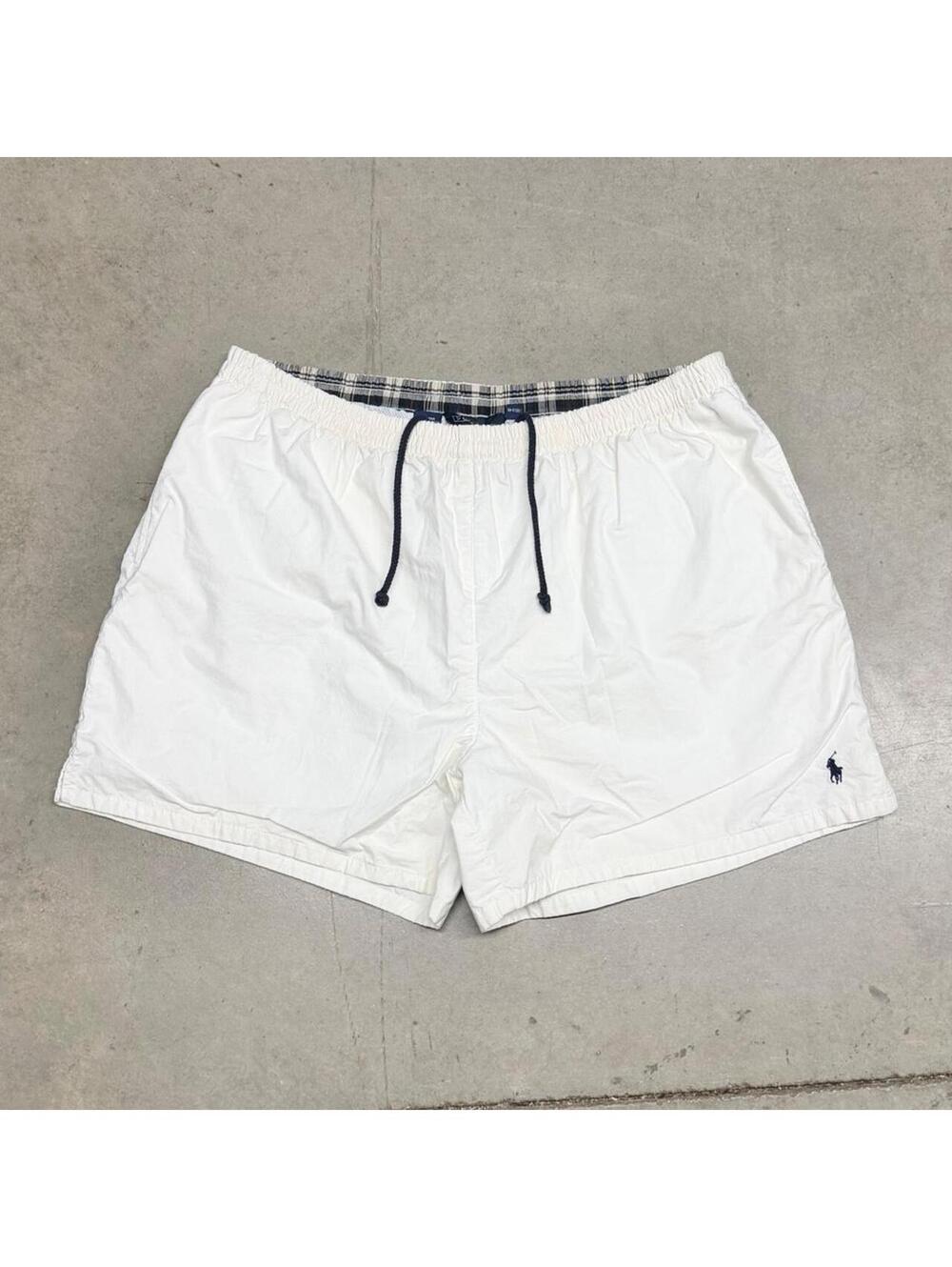 Vintage Polo Ralph Lauren Shorts Mens XL White 5" Lined Plaid Prepster Baggies